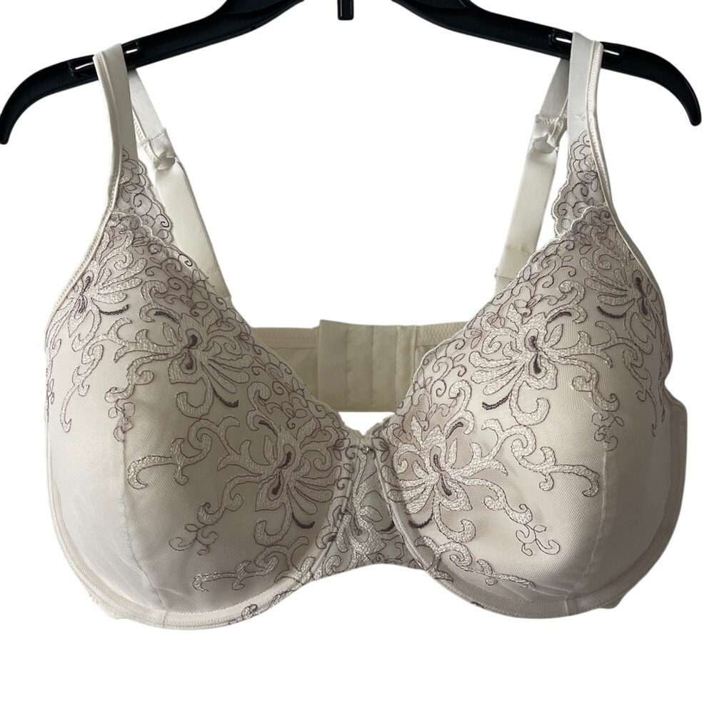 Playtex Beautiful Lift Cream Embroidered Full Coverage Bra 40DD